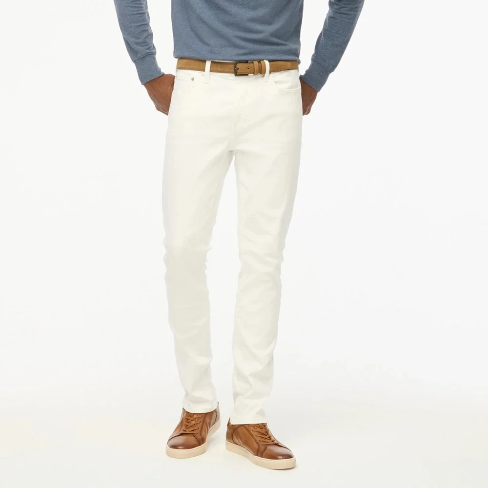 J.Crew Flex Slim Jeans Off White Stretch Denim 33x32 NWT Men’s